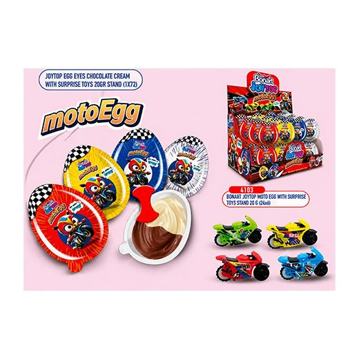 Bonart Joytop Moto Egg with Surprise Toys 20g 24 stck